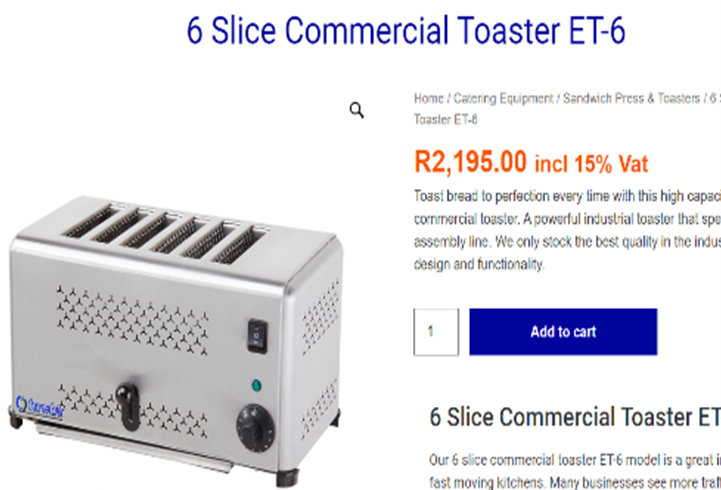 • We also need a Pop-up 10 slices Toaster for Children’s Home Kids = R2,195